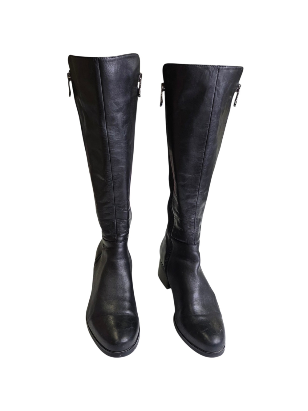 Artica Wateeproof Ribbed stretchy panel Black Knee-High Women's Leather Boots
